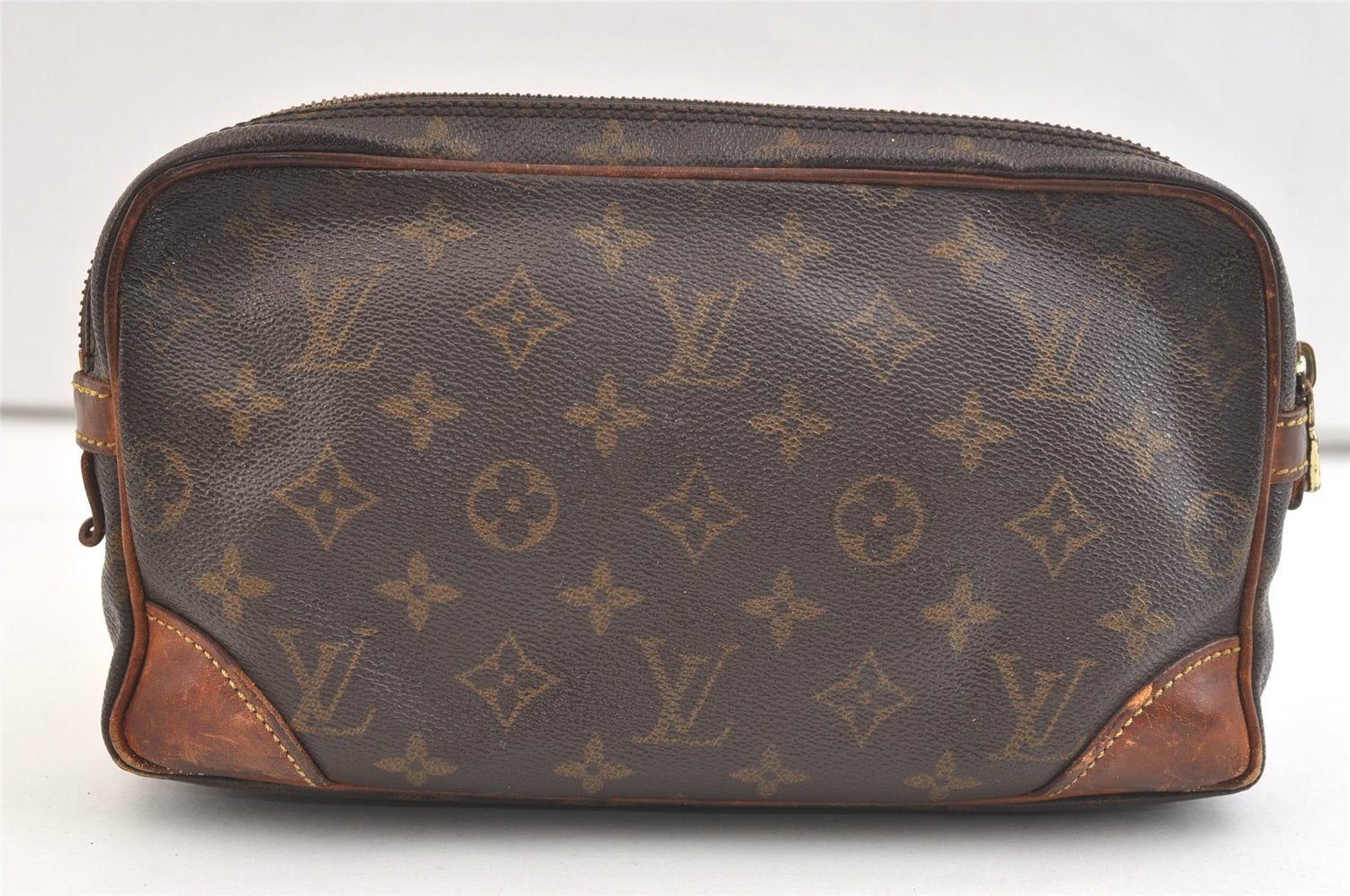 Authentic Louis Vuitton Monogram Marly Dragonne Clutch Hand Bag Old Model 3057K