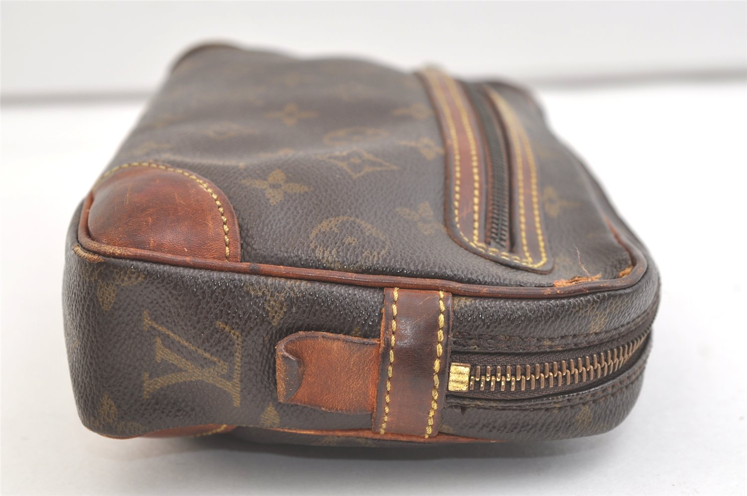 Authentic Louis Vuitton Monogram Marly Dragonne Clutch Hand Bag Old Model 3057K