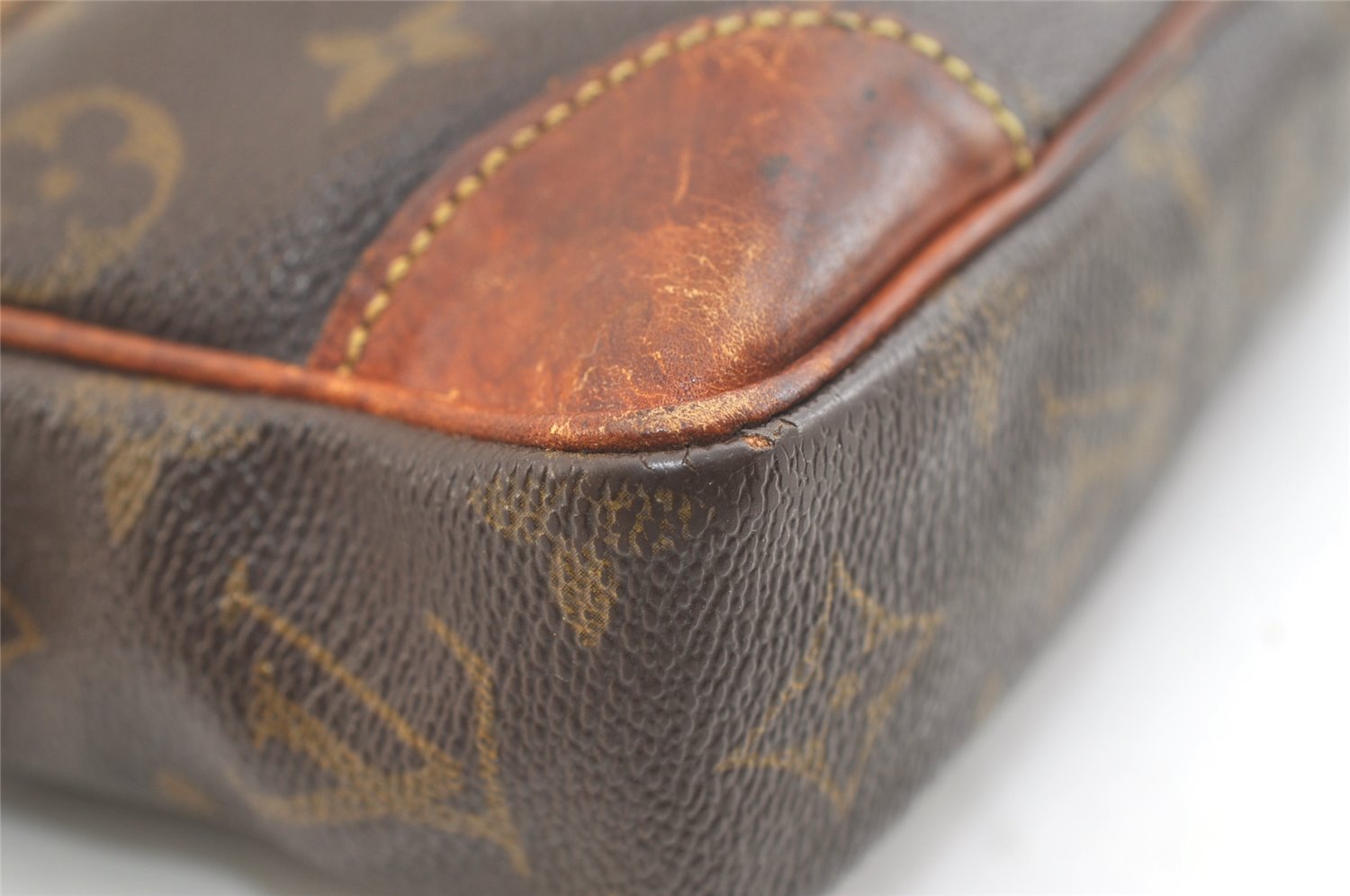 Authentic Louis Vuitton Monogram Marly Dragonne Clutch Hand Bag Old Model 3057K