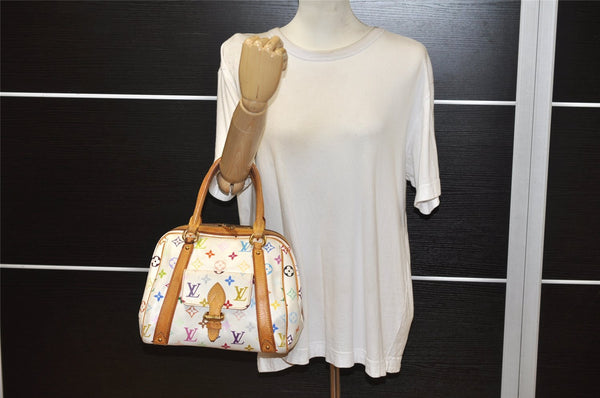 Auth Louis Vuitton Monogram Multicolor Priscilla Hand Bag White M40096 LV 3058K