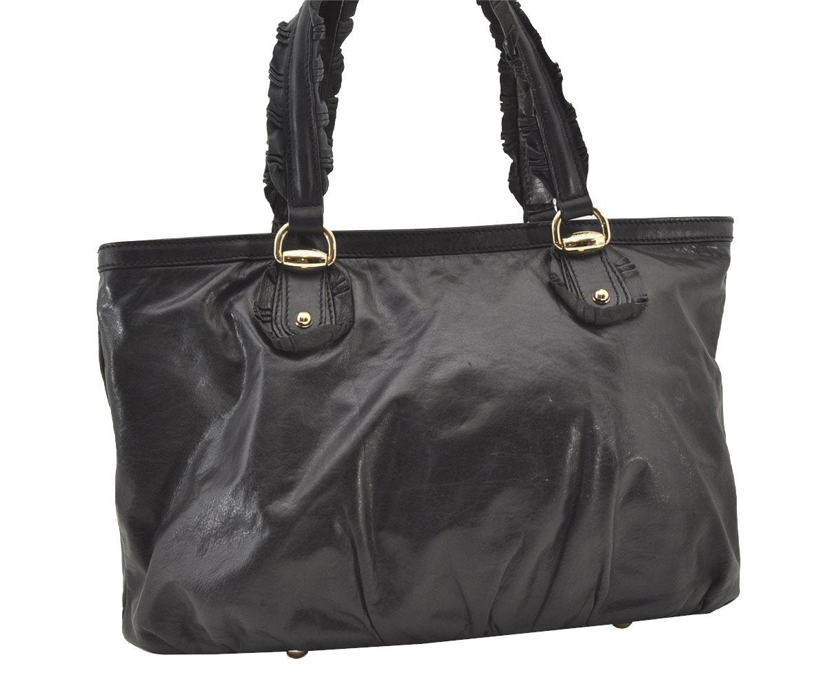 Authentic GUCCI Vintage Shoulder Tote Bag Leather 189842 Black 3059J