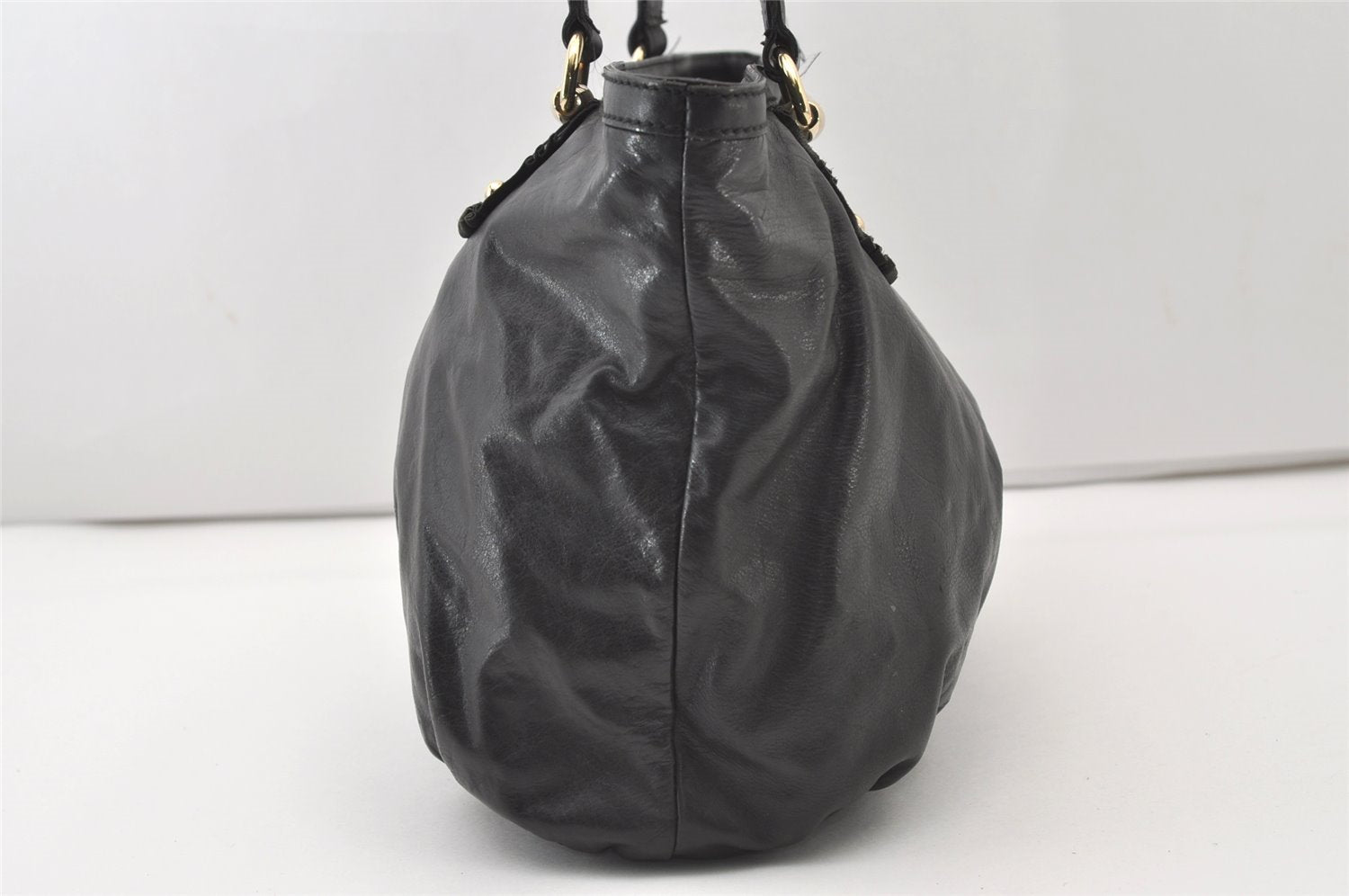 Authentic GUCCI Vintage Shoulder Tote Bag Leather 189842 Black 3059J