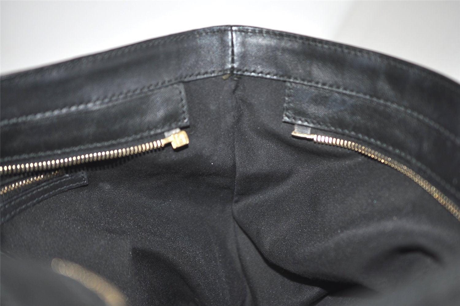 Authentic GUCCI Vintage Shoulder Tote Bag Leather 189842 Black 3059J