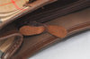 Authentic Burberrys Vintage Nova Check Canvas Leather Hand Bag Brown Beige 3061K