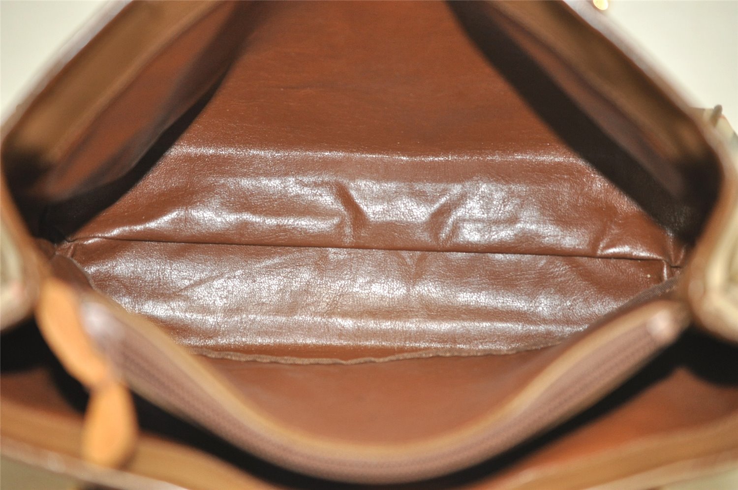 Authentic Burberrys Vintage Nova Check Canvas Leather Hand Bag Brown Beige 3061K