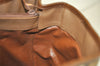 Authentic Burberrys Vintage Nova Check Canvas Leather Hand Bag Brown Beige 3061K