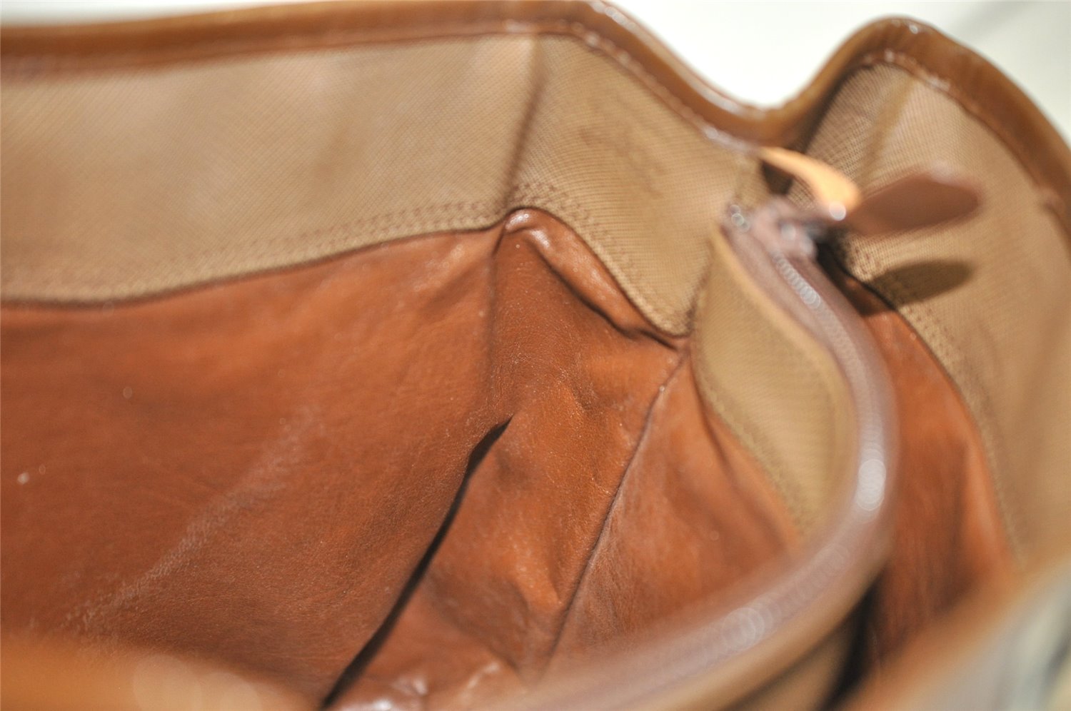 Authentic Burberrys Vintage Nova Check Canvas Leather Hand Bag Brown Beige 3061K