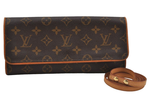 Authentic Louis Vuitton Monogram Pochette Twin GM Shoulder Bag M51852 LV 3062J
