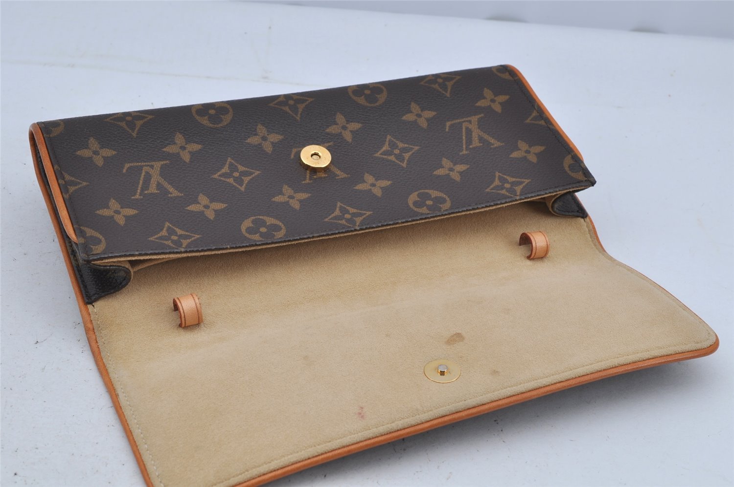 Authentic Louis Vuitton Monogram Pochette Twin GM Shoulder Bag M51852 LV 3062J
