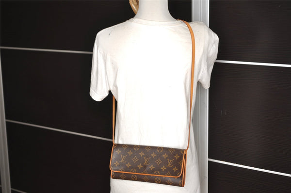 Authentic Louis Vuitton Monogram Pochette Twin GM Shoulder Bag M51852 LV 3062J