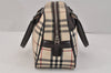 Authentic BURBERRY Vintage Nova Check Nylon Leather Hand Bag Purse Beige 3062K