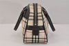 Authentic BURBERRY Vintage Nova Check Nylon Leather Hand Bag Purse Beige 3062K