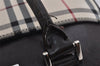 Authentic BURBERRY Vintage Nova Check Nylon Leather Hand Bag Purse Beige 3062K