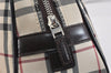 Authentic BURBERRY Vintage Nova Check Nylon Leather Hand Bag Purse Beige 3062K