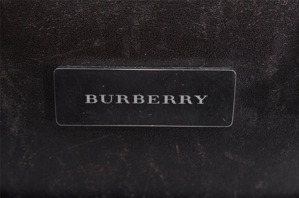 Authentic BURBERRY Vintage Nova Check Nylon Leather Hand Bag Purse Beige 3062K