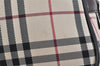 Authentic BURBERRY Vintage Nova Check Nylon Leather Hand Bag Purse Beige 3062K