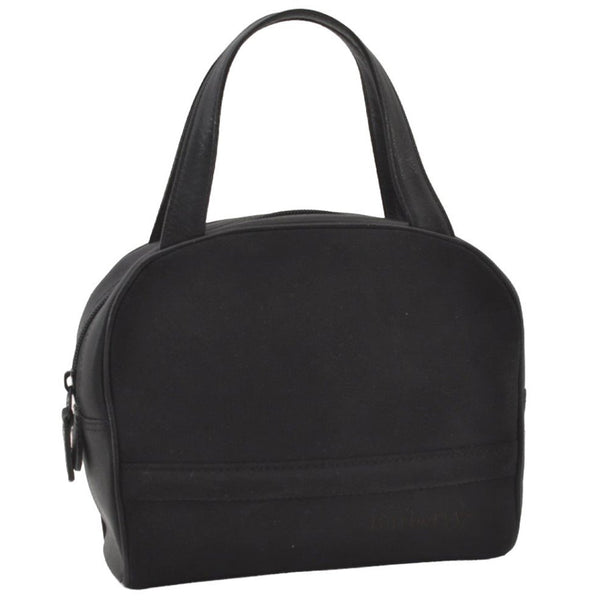 Authentic Burberrys Vintage Suede Leather Shoulder Hand Bag Purse Black 3063J