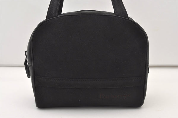 Authentic Burberrys Vintage Suede Leather Shoulder Hand Bag Purse Black 3063J