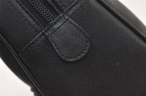 Authentic Burberrys Vintage Suede Leather Shoulder Hand Bag Purse Black 3063J