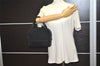 Authentic Burberrys Vintage Suede Leather Shoulder Hand Bag Purse Black 3063J