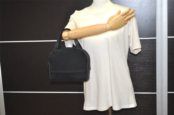 Authentic Burberrys Vintage Suede Leather Shoulder Hand Bag Purse Black 3063J