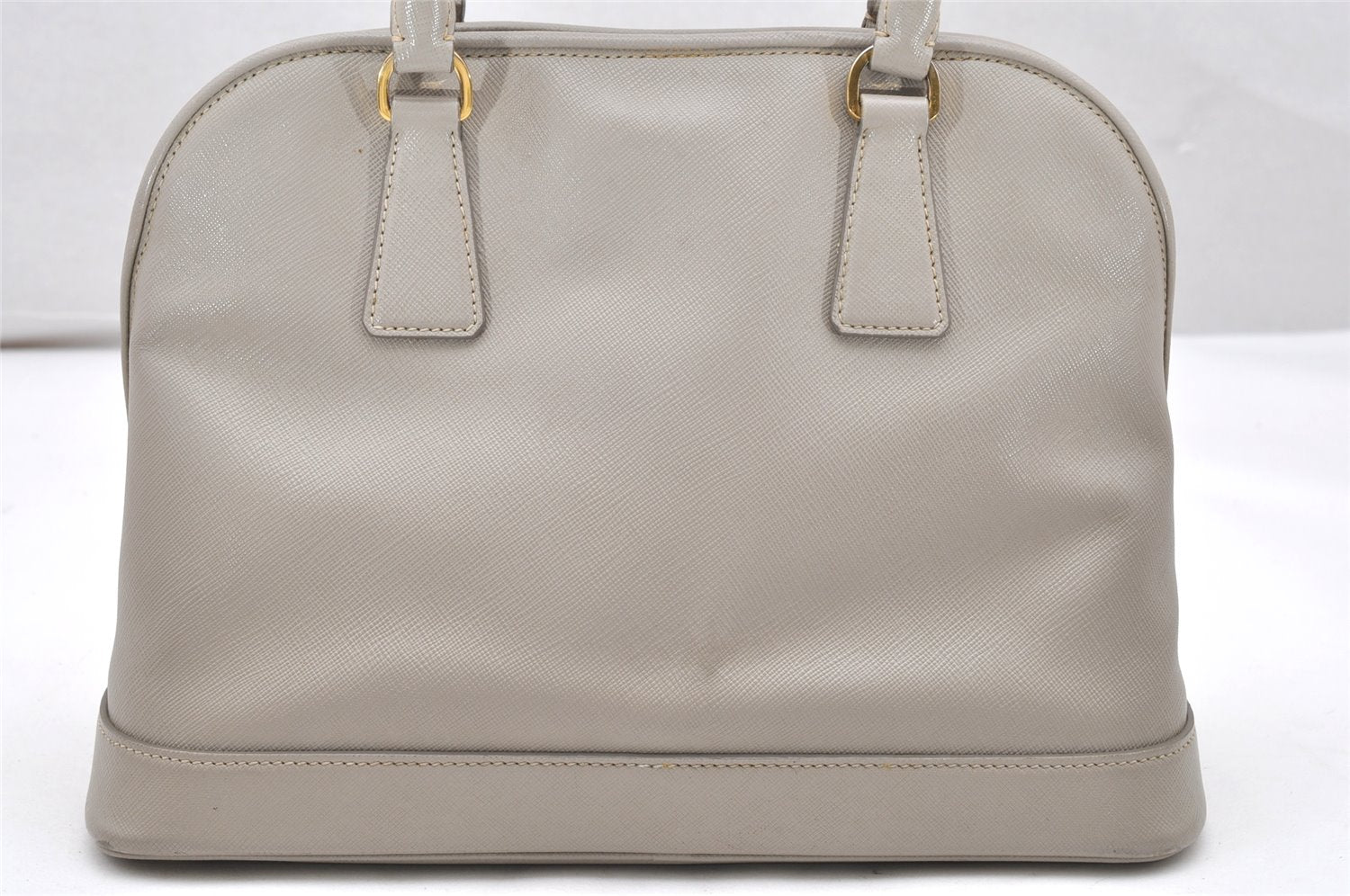 Authentic PRADA Saffiano Leather 2Way Shoulder Hand Bag Purse Light Gray 3063K