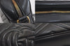 Authentic GUCCI GG Marmont Chain Shoulder Cross Bag Leather 447632 Black 3063M