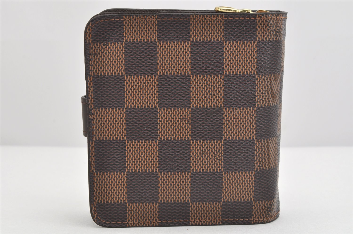 Authentic Louis Vuitton Damier Compact Zip Bifold Wallet Purse N61668 LV 3066K