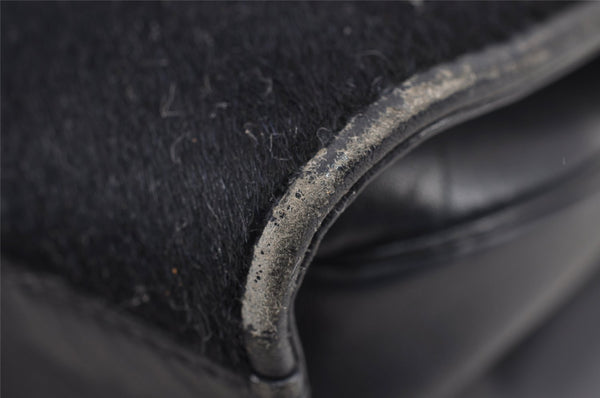 Authentic GUCCI Vintage Backpack Purse Unborn Calf Leather Navy Blue 3067J