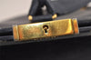Authentic GUCCI Vintage Backpack Purse Unborn Calf Leather Navy Blue 3067J