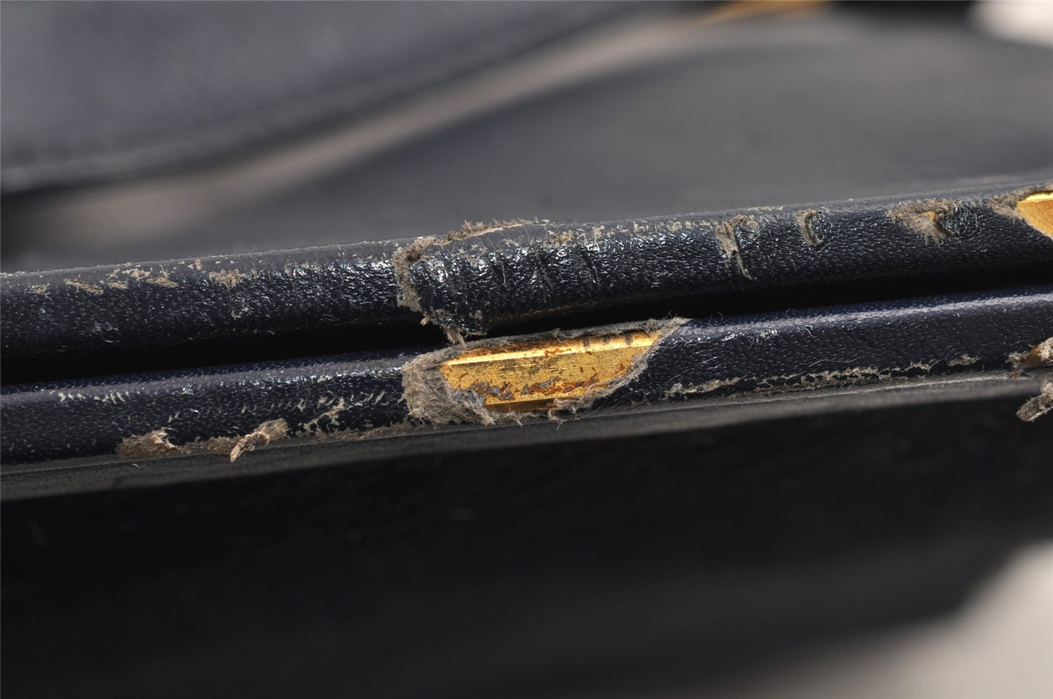 Authentic GUCCI Vintage Backpack Purse Unborn Calf Leather Navy Blue 3067J