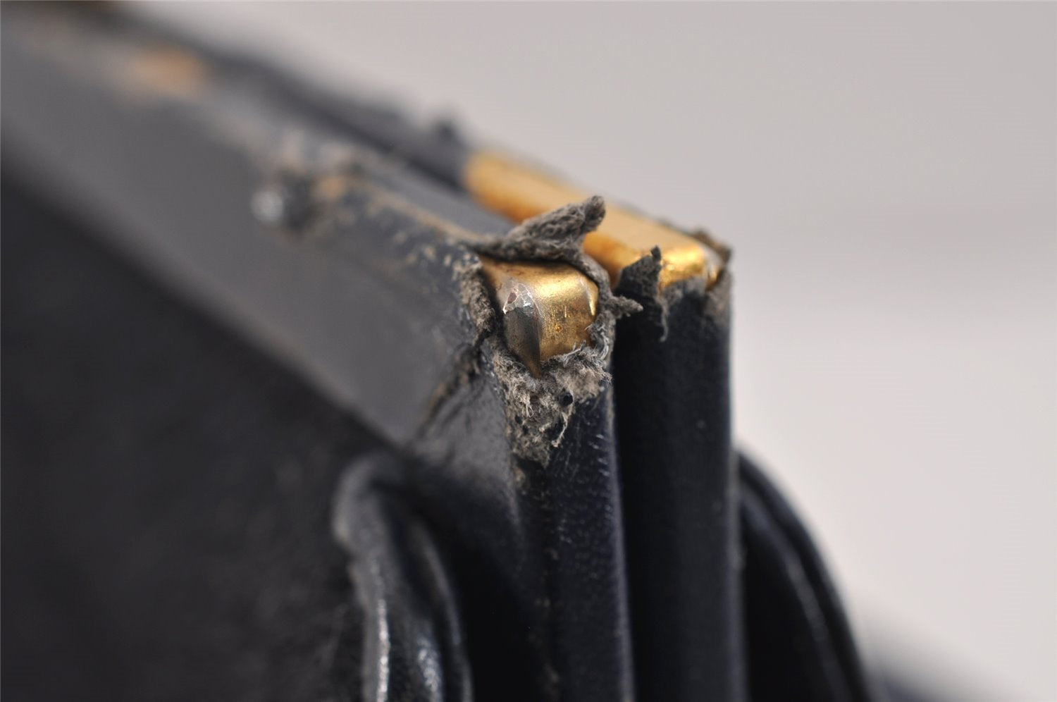 Authentic GUCCI Vintage Backpack Purse Unborn Calf Leather Navy Blue 3067J