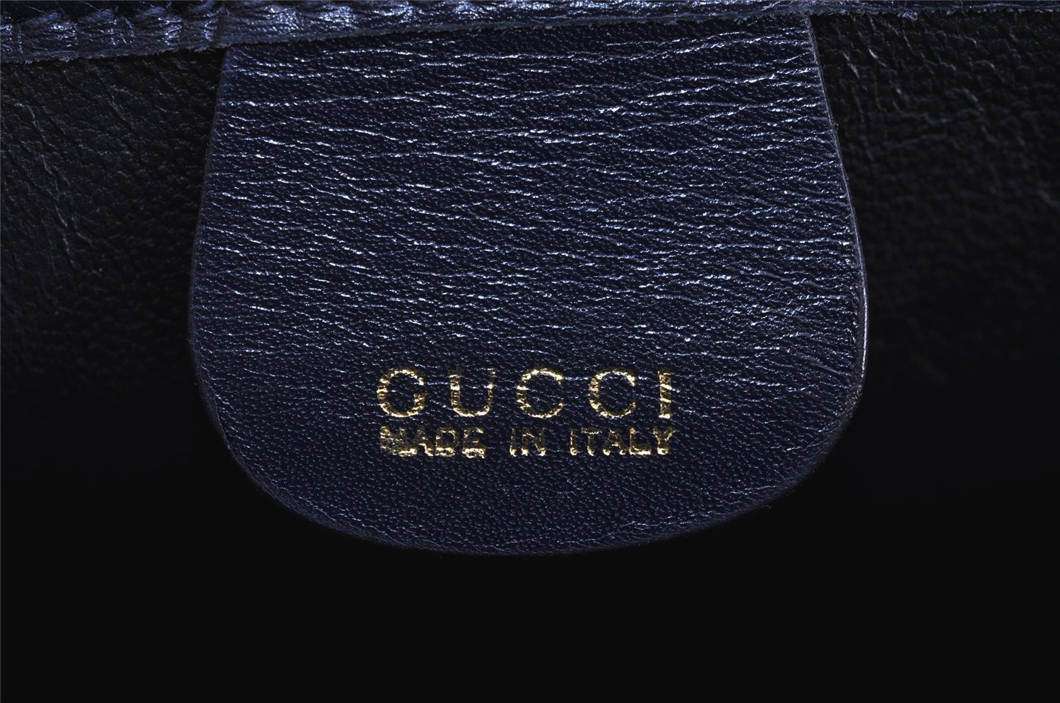 Authentic GUCCI Vintage Backpack Purse Unborn Calf Leather Navy Blue 3067J