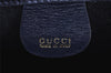 Authentic GUCCI Vintage Backpack Purse Unborn Calf Leather Navy Blue 3067J
