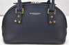 Authentic BURBERRY Vintage Leather 2Way Shoulder Hand Bag Purse Navy 3069K