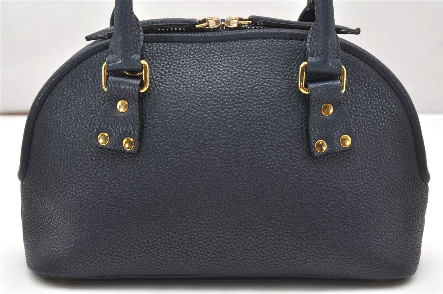 Authentic BURBERRY Vintage Leather 2Way Shoulder Hand Bag Purse Navy 3069K