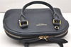 Authentic BURBERRY Vintage Leather 2Way Shoulder Hand Bag Purse Navy 3069K