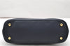 Authentic BURBERRY Vintage Leather 2Way Shoulder Hand Bag Purse Navy 3069K