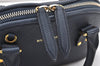 Authentic BURBERRY Vintage Leather 2Way Shoulder Hand Bag Purse Navy 3069K