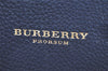 Authentic BURBERRY Vintage Leather 2Way Shoulder Hand Bag Purse Navy 3069K