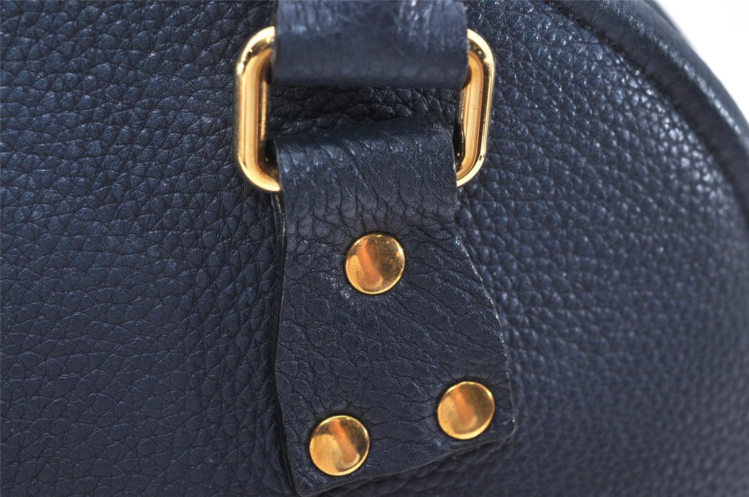 Authentic BURBERRY Vintage Leather 2Way Shoulder Hand Bag Purse Navy 3069K