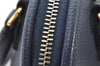 Authentic BURBERRY Vintage Leather 2Way Shoulder Hand Bag Purse Navy 3069K