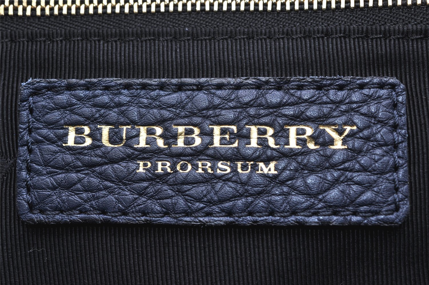Authentic BURBERRY Vintage Leather 2Way Shoulder Hand Bag Purse Navy 3069K
