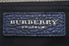 Authentic BURBERRY Vintage Leather 2Way Shoulder Hand Bag Purse Navy 3069K