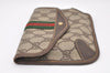 Authentic GUCCI Web Sherry Line Clutch Hand Bag Purse GG PVC Leather Brown 3070J