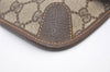 Authentic GUCCI Web Sherry Line Clutch Hand Bag Purse GG PVC Leather Brown 3070J