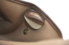 Authentic GUCCI Web Sherry Line Clutch Hand Bag Purse GG PVC Leather Brown 3070J