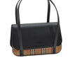 Authentic Burberrys Nova Check Canvas Leather Shoulder Hand Bag Black 3071K