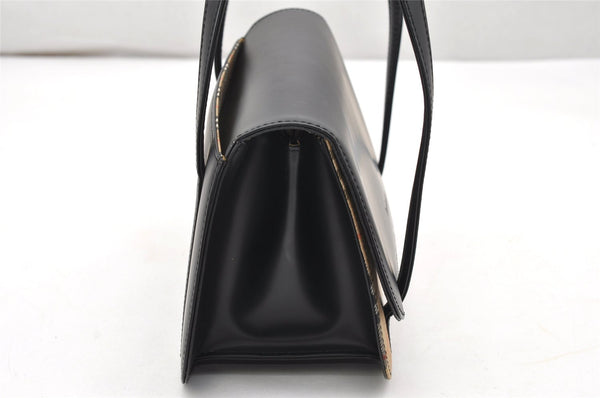 Authentic Burberrys Nova Check Canvas Leather Shoulder Hand Bag Black 3071K