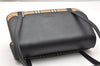 Authentic Burberrys Nova Check Canvas Leather Shoulder Hand Bag Black 3071K